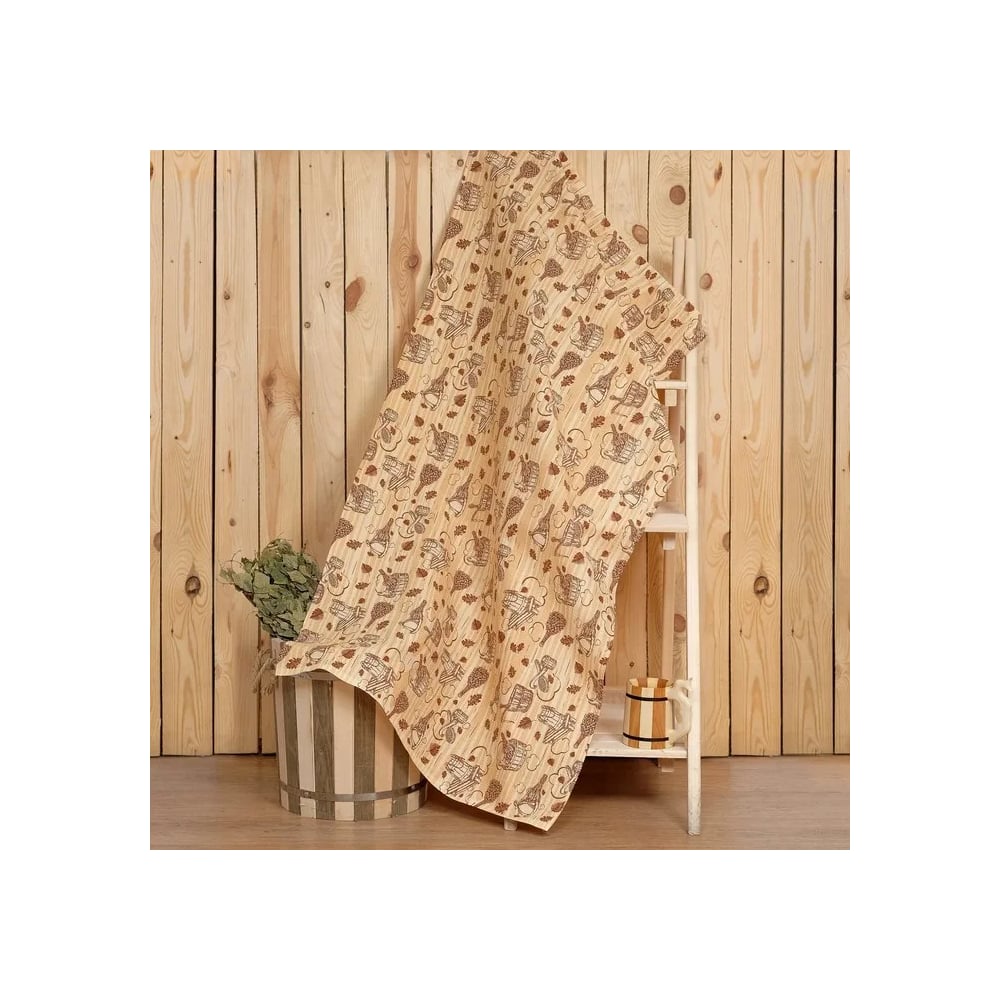 Изображение товара Полотенце для бани Этель Банька 80x150 см из вафельного полотна