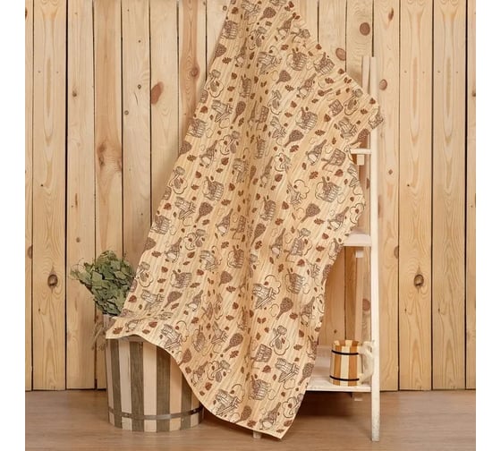 Изображение товара Полотенце для бани Этель Банька 80x150 см, хлопок вафельное полотно 1346677