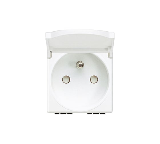 Изображение товара Розетка Bticino 2П + заземление 10А/16А 250В с крышкой N4145