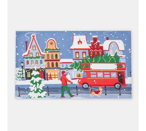 Изображение товара Полотенце Доляна Праздник в городе 35x60 см, 100% хлопок, 160 г/м2 4389614