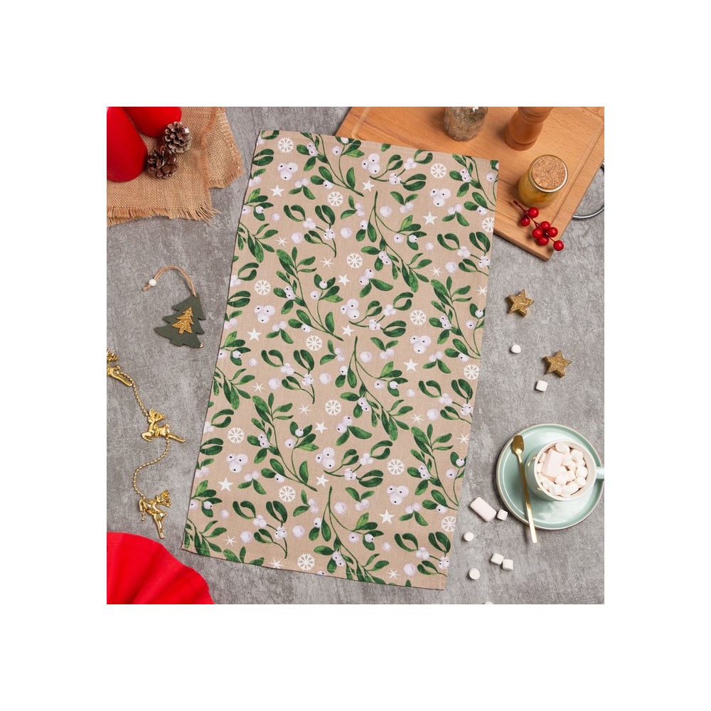 Изображение товара Полотенце Доляна Frosty berries 35x60 см из 100% хлопка рогожка