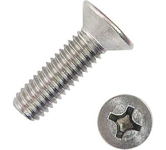 Изображение товара Винт 23 Болта нержавеющий 6x20мм DIN 965 с потайной головкой 1000 шт. АС9500602094007ф1000