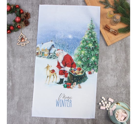 Изображение товара Полотенце Этель Рождественский вечер 40x73 см, 100% хлопок, саржа 190 г/м2 9905065