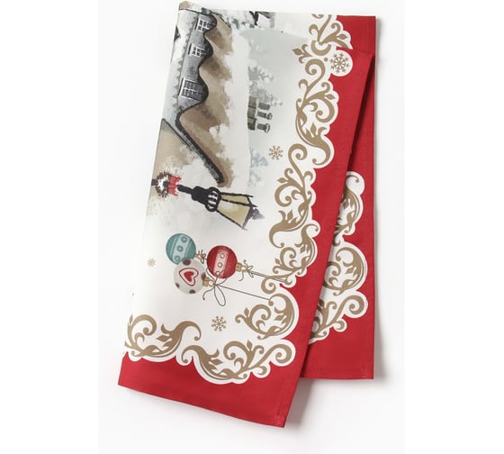 Изображение товара Кухонное полотенце Этель Снежная деревенька 40x70 см, 100% хлопок, саржа 190 г/м2 10404612