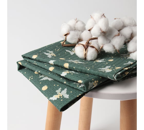 Изображение товара Полотенце Этель Новогодние шары 80x150 см, 100% хлопок, ваф.полотно, 160 г/м2 10548965