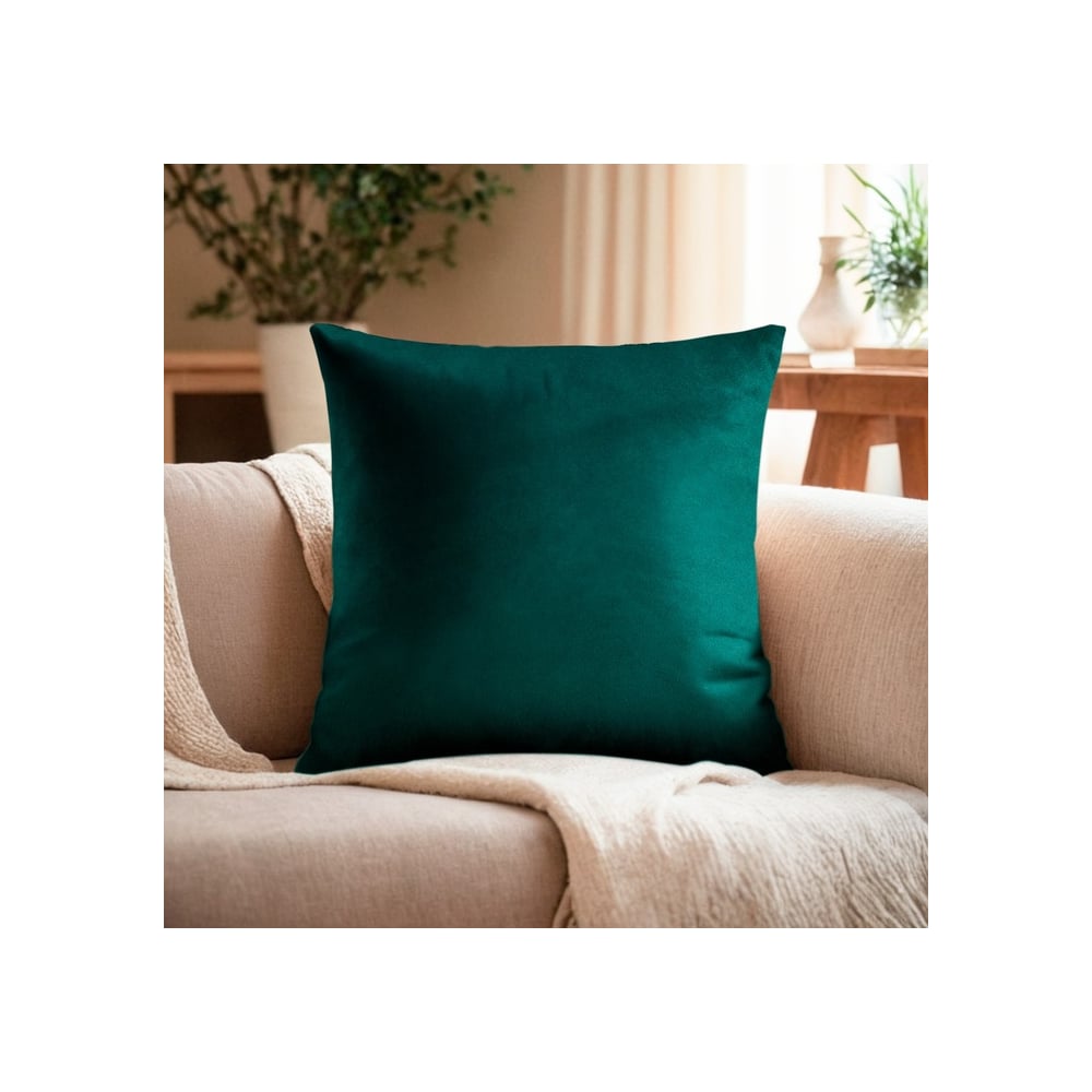 Изображение товара Декоративная подушка Этель изумруд 30х30 см велюр