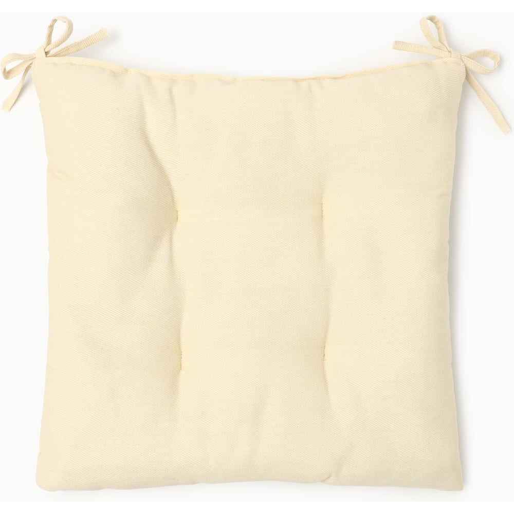 Изображение товара Сидушка на стул Этель Home 42x42 см молочная хлопковая саржа