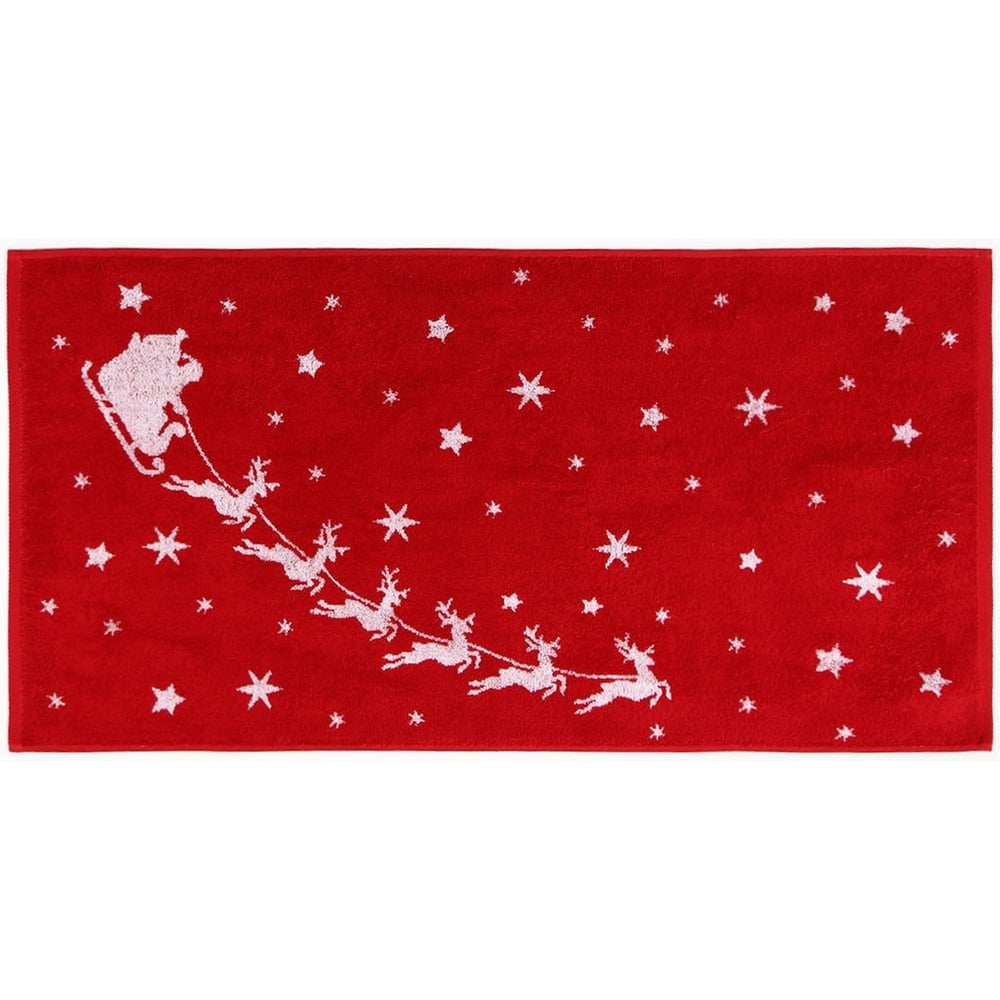 Изображение товара Махровое полотенце Этель Оленья упряжка 50x90 см 100 хлопок 420 г/м2