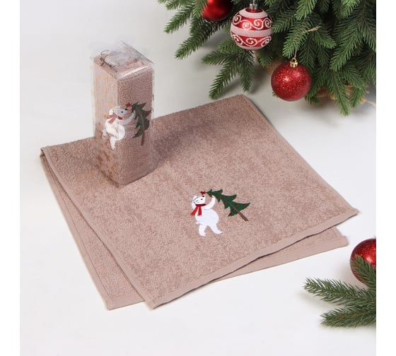 Изображение товара Махровое полотенце Этель Белый мишка 30x60 см, 340 г/м2, 100% хл 9852156