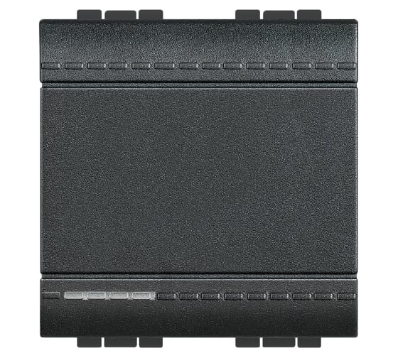 Изображение товара Выключатель Bticino Livinglight с винтовыми клемами, размер 2 модуля, цвет антрацит L4001M2N