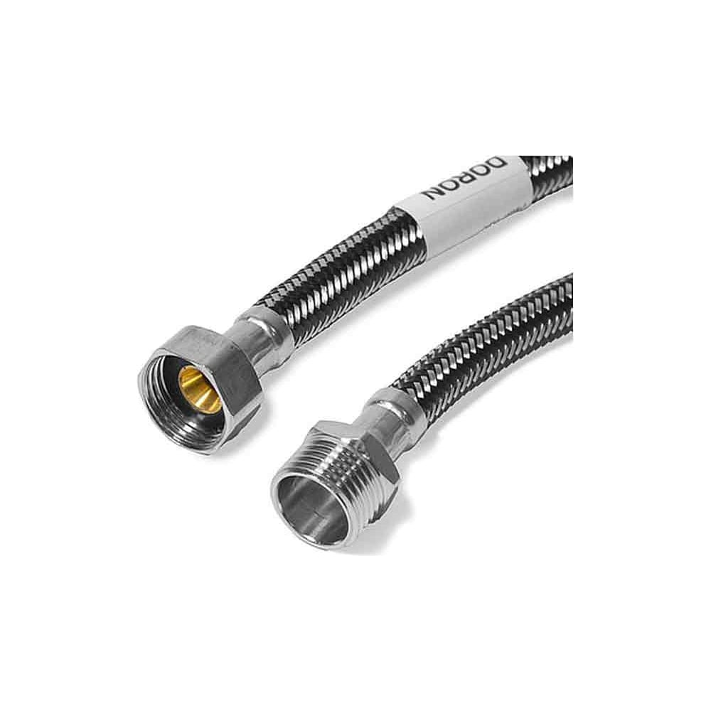 Изображение товара Подводка для воды Doron с оплеткой из нержавейки и фибро-нейлона 1/2 г/ш 150 см 014412