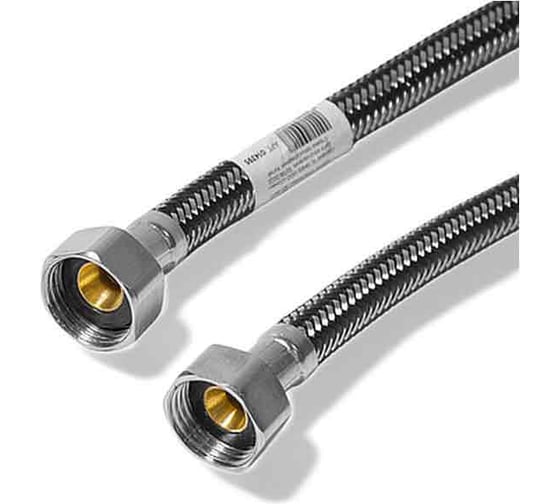 Изображение товара Подводка для воды Doron с оплетением из нержавейки и фибро-нейлона 1/2 г/г 40 см (5/250) 014395