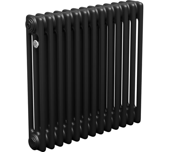 Изображение товара Трубчатый радиатор ТЕПЛОФОРТ, обогрев 17 кв.м. Трехтрубный, габаритная высота секции 575 мм, 16 секций, боковое подключение 3/4”, цвет черный матт 200084