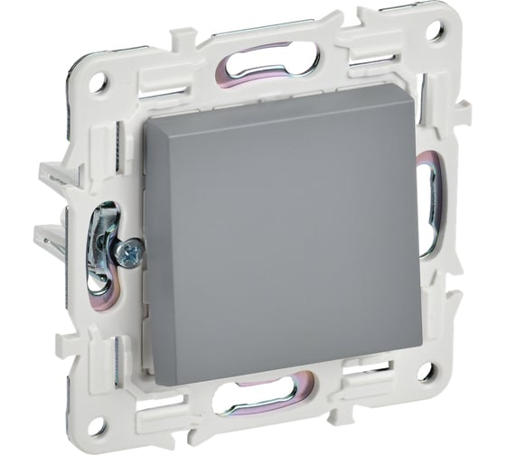 Изображение товара Выключатель 1-клавишный проходной IEK SKANDY SK-V02Gr 10А, серый SK-V12-0-10-K03