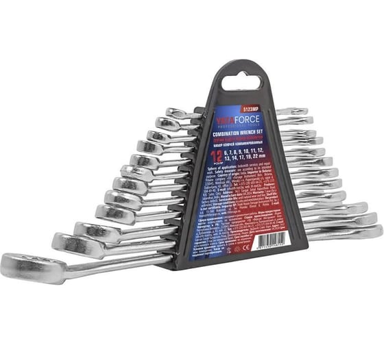 Изображение товара Набор комбинированных ключей YATAFORCE 12 предметов в пластиковом держателе YF-5123MP(60496)