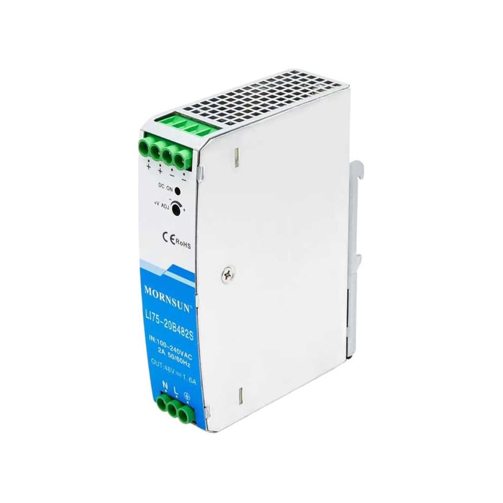Изображение товара Преобразователь на DIN-рейку MORNSUN LI75-20B48R2S импульсный блок питания 48 В 75 Вт