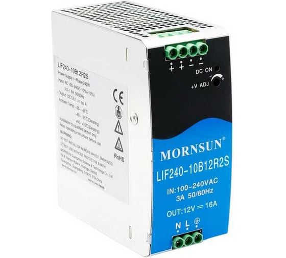 Изображение товара Преобразователь на DIN рейку MORNSUN AC/DC LIF240-10B12R2S 5036554