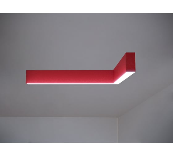 Изображение товара Светильник светодиодный MODALINE накладной угловой N37 угловой A90 (1м_1м, 44Вт, 3000К, красный) MLN37100R23.A90