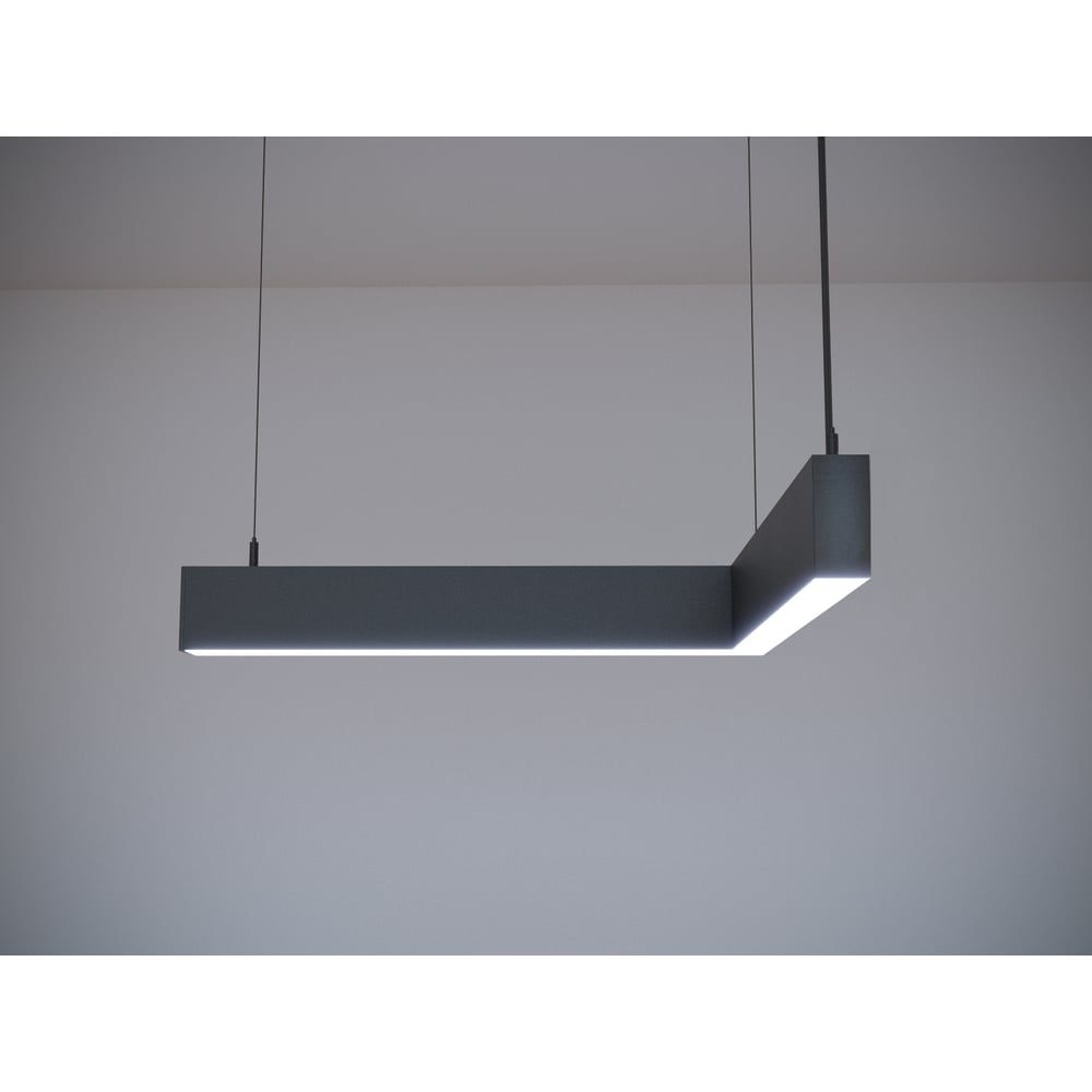 Изображение товара Светильник светодиодный MODALINE подвесной угловой P37 угловой A90 (0.75м_0.75м, 33Вт, 3000К, черный) MLP3775B23.A90