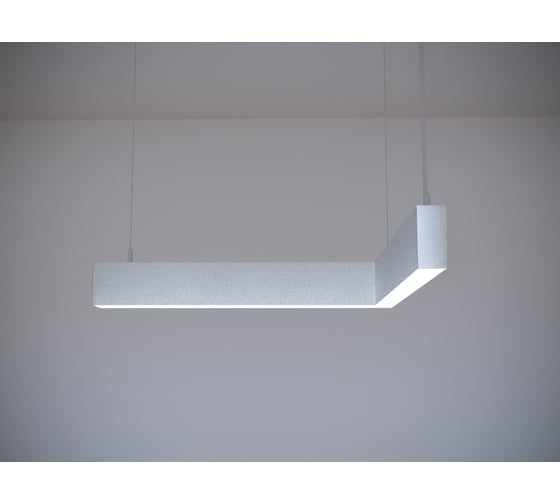 Изображение товара Светильник светодиодный MODALINE подвесной угловой P37 угловой A90 (1м_1м, 44Вт, 3000К, матовый аллюминий) MLP37100A23.A90
