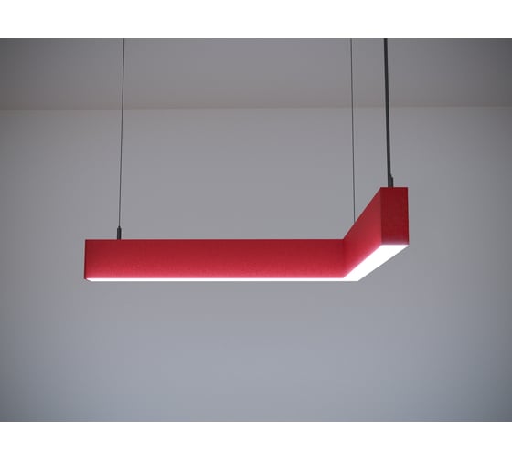 Изображение товара Светильник светодиодный MODALINE подвесной угловой P37 угловой A90 (1м_1м, 44Вт, 3000К, красный) MLP37100R23.A90