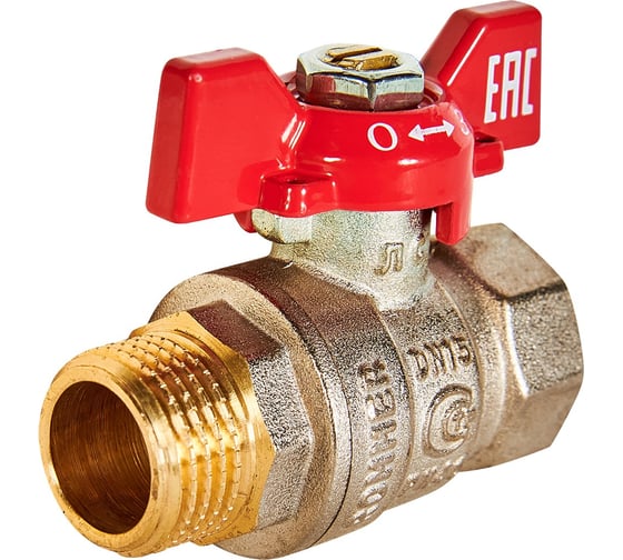 Изображение товара Шаровой кран ROMMER RBV-0004-2210215 неполнопроходной, ВР/НР, 1/2 ручка бабочка RG00938RJNA1OS