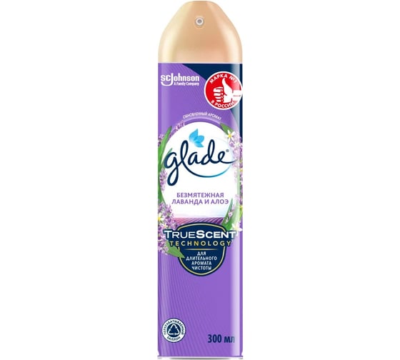 Изображение товара Аэрозоль GLADE Безмятежная лаванда и алоэ, 300 мл 864958