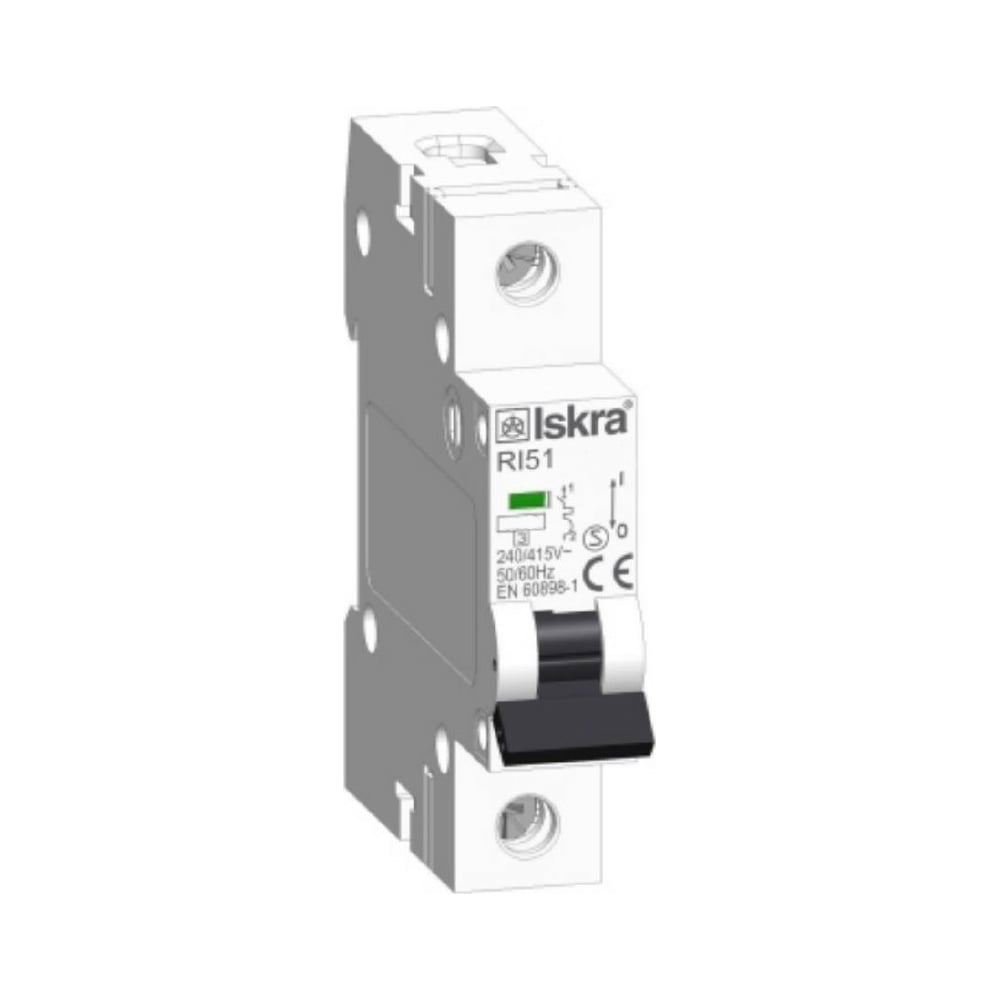 Изображение товара Автоматический выключатель Iskra RI51-C32 модульный 32 А 6 кА для DIN-рейки