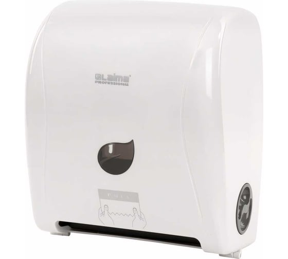 Изображение товара Диспенсер для полотенец в рулонах ЛАЙМА PROFESSIONAL ECO Система Н1, механический, белый 606550