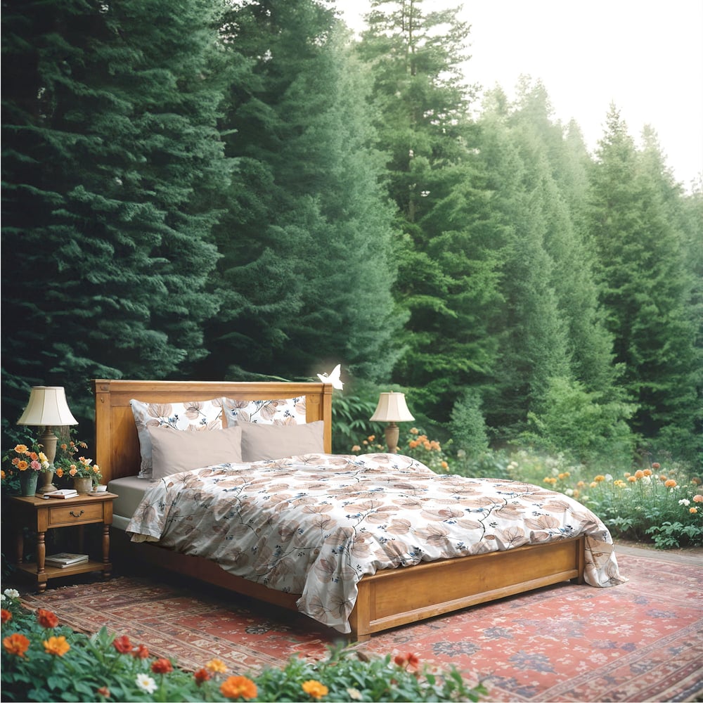 Изображение товара Комплект постельного белья Волшебная Ночь перкаль 50x70 семейный дизайн листья