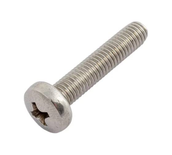 Изображение товара Винт с полукруглой головкой ВИРТУОЗ крестообразный шлиц 5х10 мм DIN 7985, нержавеющая сталь А2, 6 шт. 58915