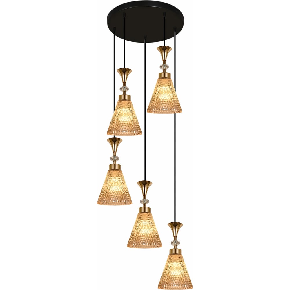 Изображение товара Подвесной светильник ReLuce 02005-0.9-05 AMBER с пятью лампами