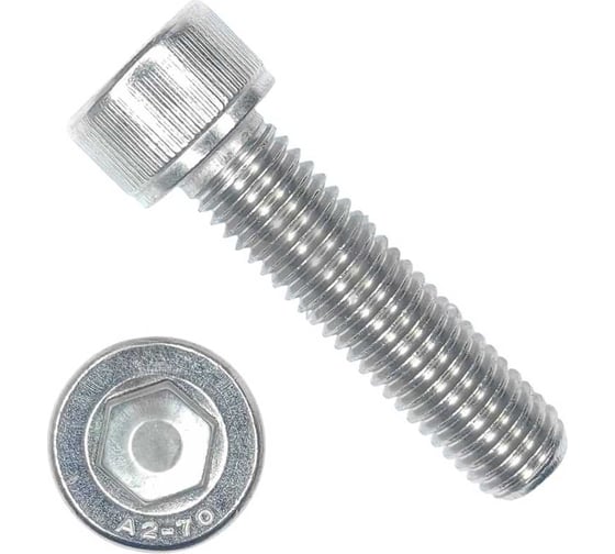 Изображение товара Винт 23 Болта нержавеющий, шестигранник, М8x25 мм, DIN 912, 500 шт. АС9100802593007ф500