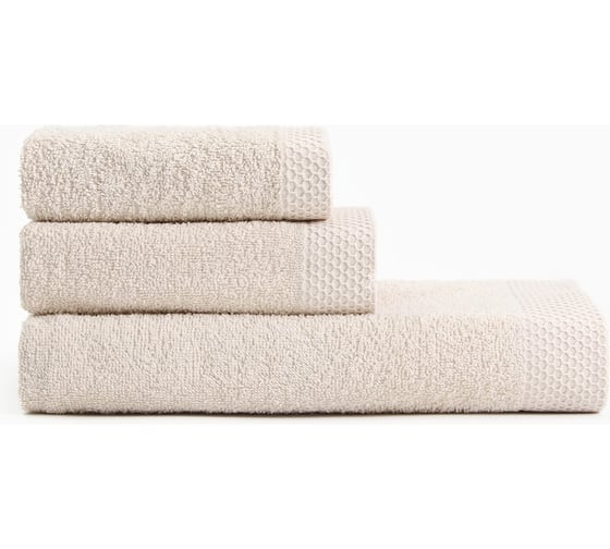 Изображение товара Набор махровых полотенец LoveLife Natural beige 3 шт., 70х130, 50х80, 30х50 см, 100% хлопок 10401913