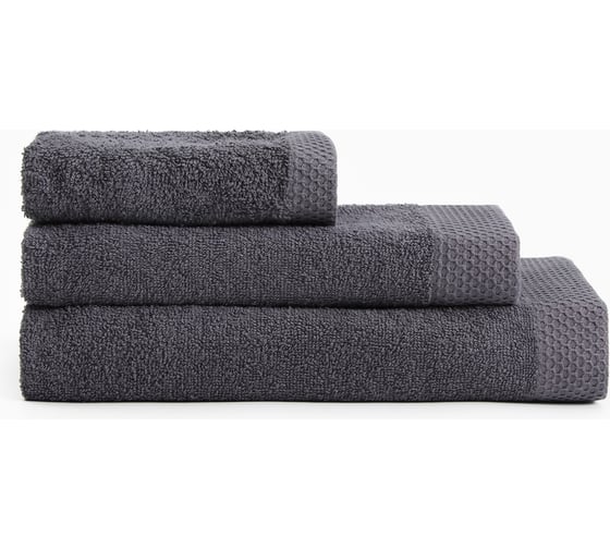 Изображение товара Набор махровых полотенец LoveLife Natural graphite 3 шт., 70х130, 50х80, 30х50 см, 100% хлопок 1040190 10401909
