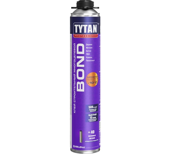 Изображение товара Пено-клей TYTAN PROFESSIONAL bond строительный, многоцелевой, профи, 750 мл 274822