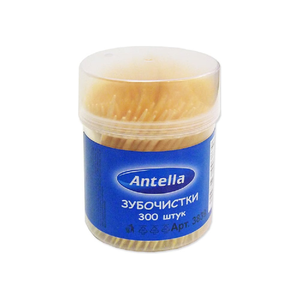 Изображение товара Зубочистки ANTELLA 300 шт. в пластиковом стаканчике для гигиены полости рта