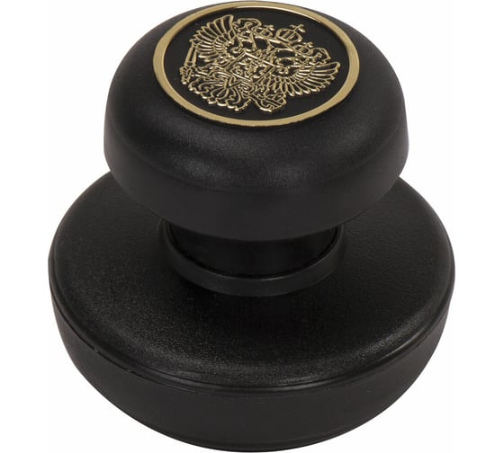 Изображение товара Ручная оснастка для печатей ОФИСМАГ по ГОСТ, диаметр 42 мм, Стандарт, с клеевым слоем, корпус черный, крышка 141102001 235303