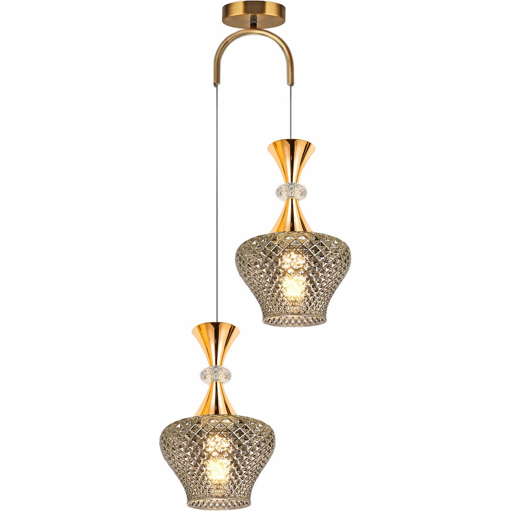 Изображение товара Подвесной светильник ReLuce 09004-0.9-02 SMOKE с дымчатым плафоном и золотой арматурой