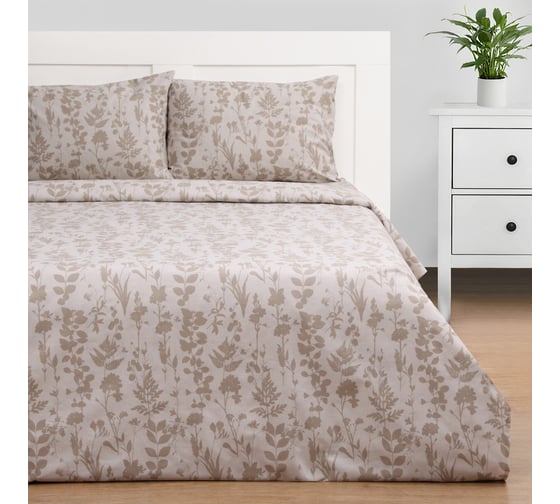 Изображение товара Комплект постельного белья Этель 1.5сп Nature's imprint, 143х215 см, 150х214 см, 50х70 см, 2 шт, поплин, 125 г/кв.м 10389642