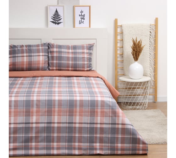 Изображение товара Комплект постельного белья LoveLife 2 спальный Клетка 175х215 см, 200х225 см, 50х70 см, 2 шт, 100% хлопок, сатин, 125 г/кв.м 10416738
