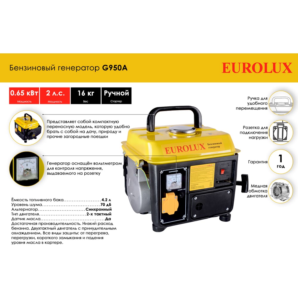 Электрогенератор Eurolux G950A - фото 1