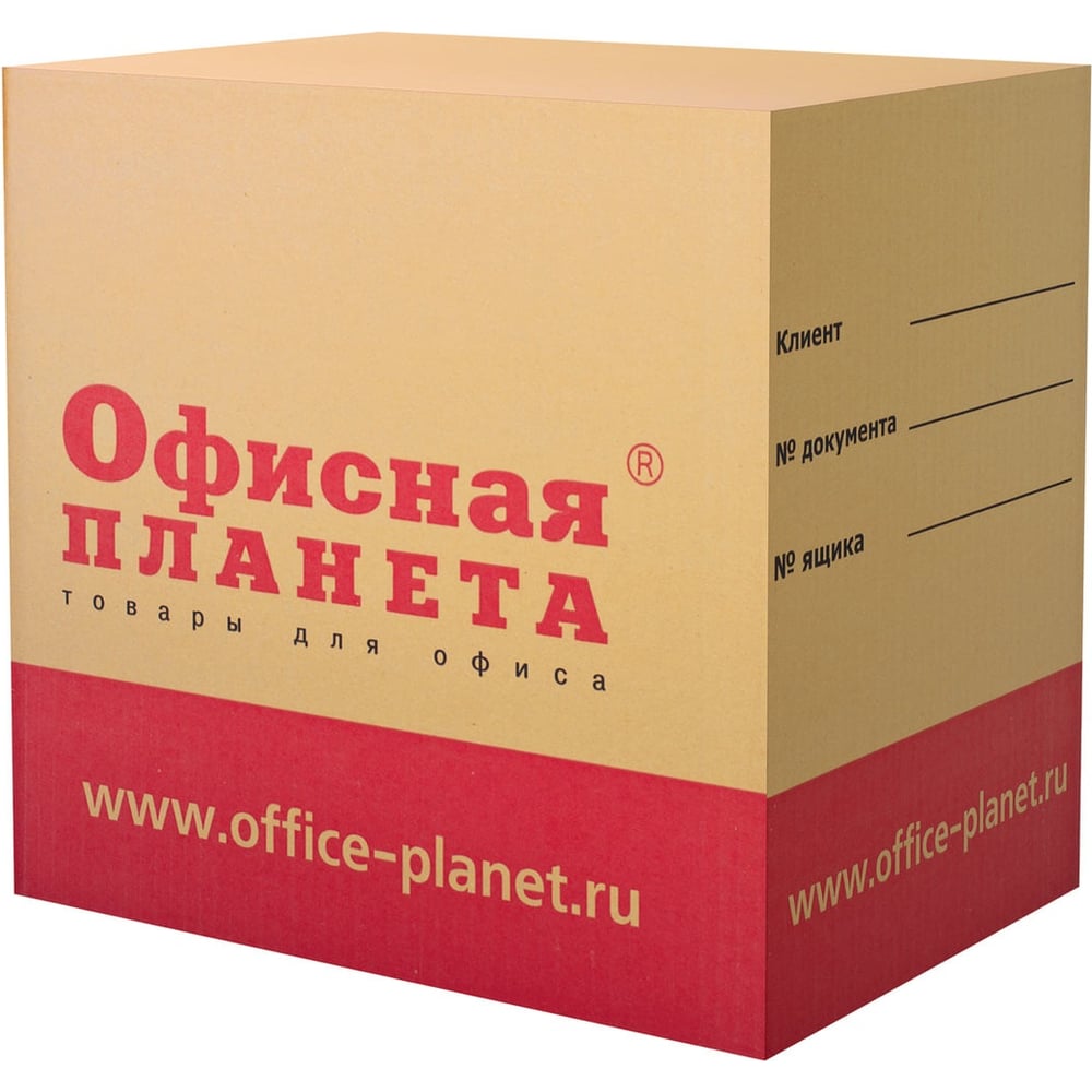 Изображение товара Гофроящик с логотипом ОФИСМАГ д 370 мм, ш 270 мм, в 370 мм, марка Т22, профиль В, Офисная планета малый 500372