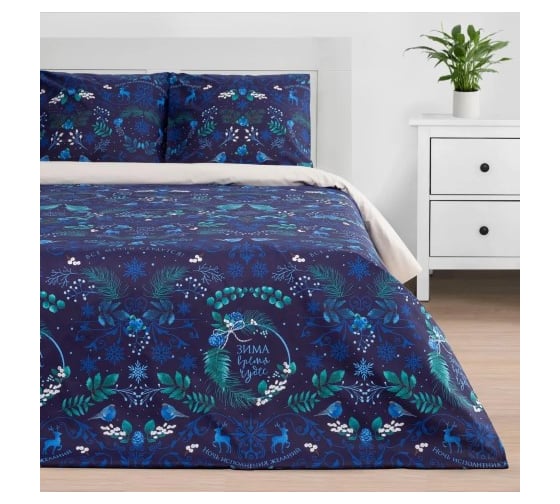 Изображение товара Комплект постельного белья Этель Дуэт Время чудес 143х215 см 2 шт, 220х240 см, 70х70 см 2 шт, поплин 5091319