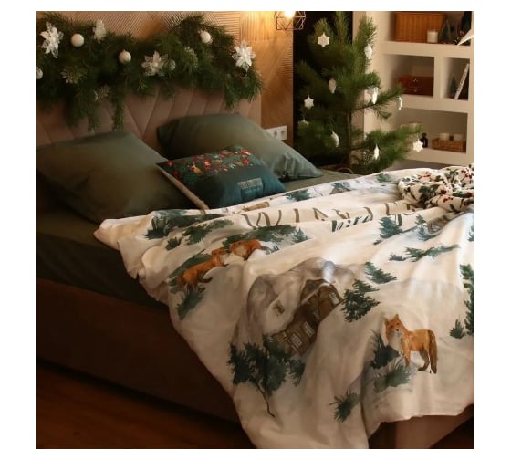Изображение товара Комплект постельного белья Этель 1.5 сп Winter village 143х215 см, 150х214 см, 70х70 см 2 шт, бязь 125 г/кв.м 7356779