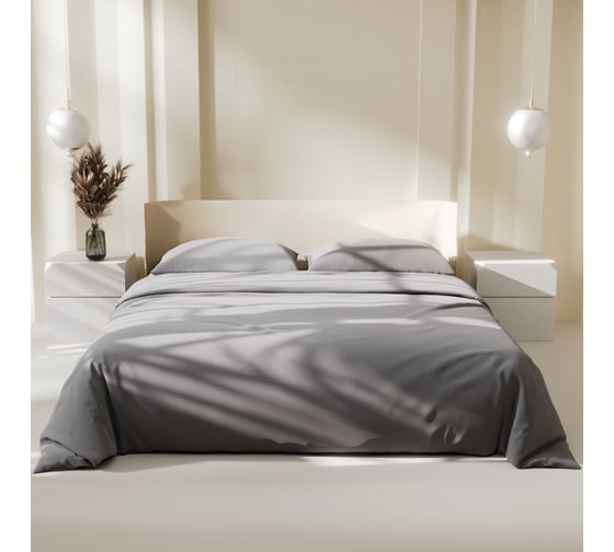 Изображение товара Комплект постельного белья LoveLife 2 спальный Gray mist 180х215 см, 200х225 см, 50х70±3 см, 2 шт, микрофибра 85 г/кв.м 9444903