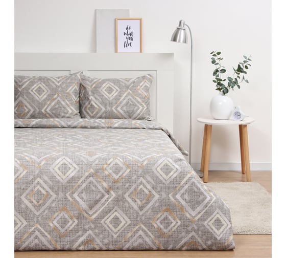 Изображение товара Комплект постельного белья Экономь и Я 1.5 спальный Ромб 143х215 см, 145х214 см, 50х70 см, 1 шт, 60 г/кв.м, микрофибра 10453124