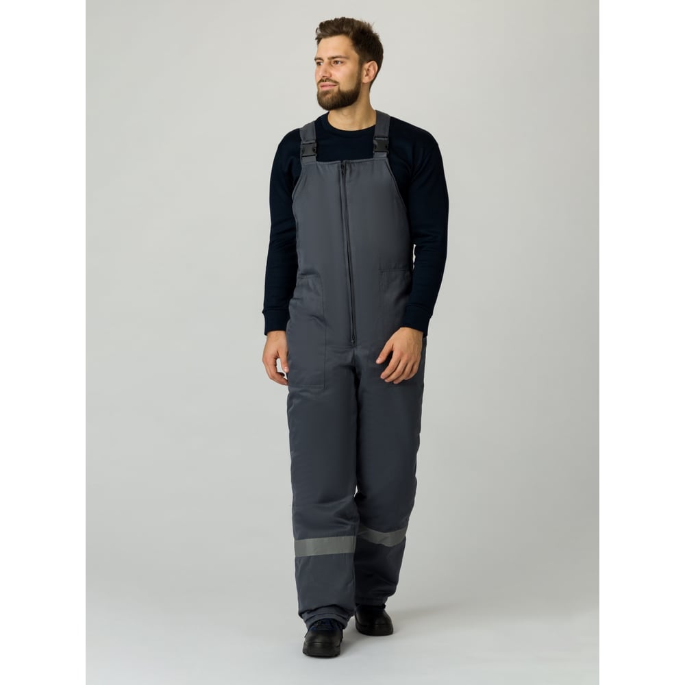 Изображение товара Зимний мужской полукомбинезон ФАКЕЛ Экспертный-Люкс тёмно-серый 56-58