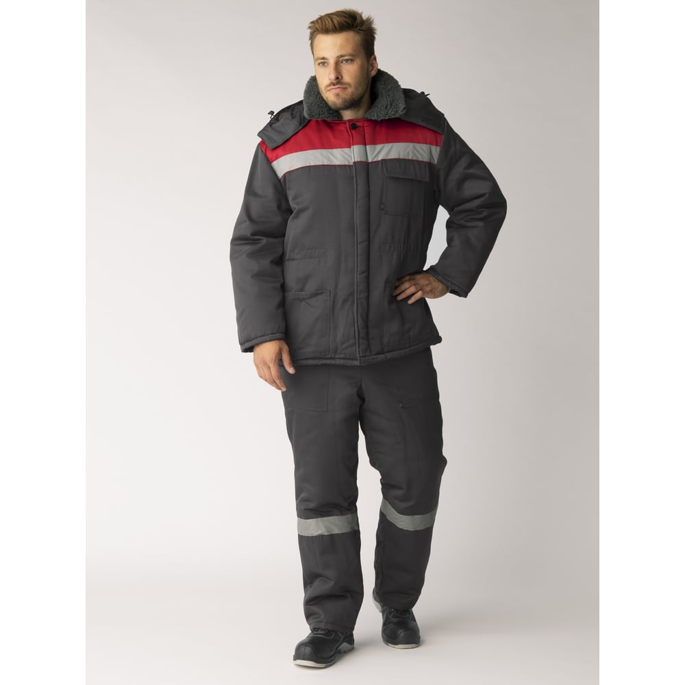 Изображение товара Женский зимний костюм ФАКЕЛ черный/красный/серый Фаворит-Мега