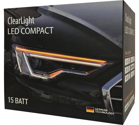 Изображение товара Комплект ламп Clearlight LED Compact H27, 15W, 4500 lm, (2 шт), 6000 K CLCT60LEDH27-2